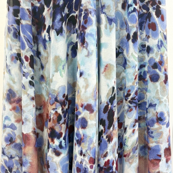 Simply Vera Wang Blue Multi Print Fairy Handkerchief Hem Midi Dress 0X - Picture 8 of 16